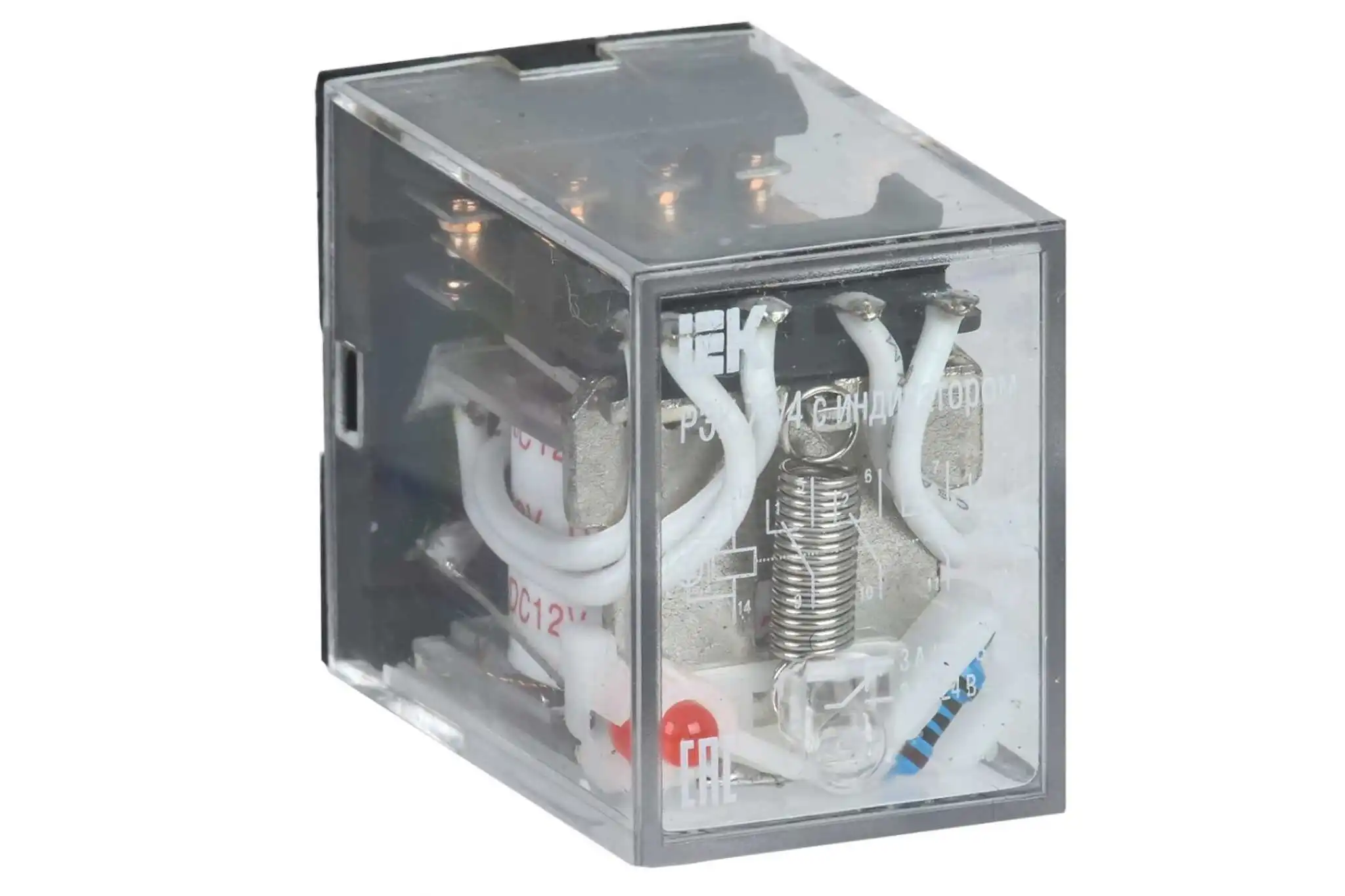 Реле IEK РЭК78/4 MY4 с индикацией 3А 24В DC RRP20-4-03-024D-LED