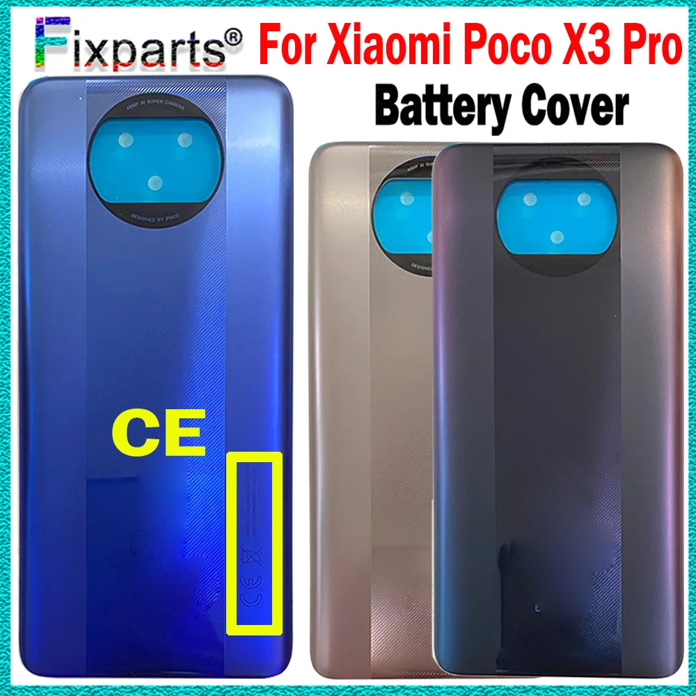 

For Xiaomi Poco X3 NFC Battery Cover Back Glass Rear Door Housing Case POCO X3 Back Panel PocoX3 Pro Battery Cover With Adhesive