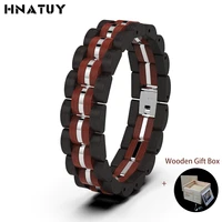 2022 hnatuy fashion natural solid wood retro man women bracelets couple bracelet wooden gifts casual party jewelry luxuri brand