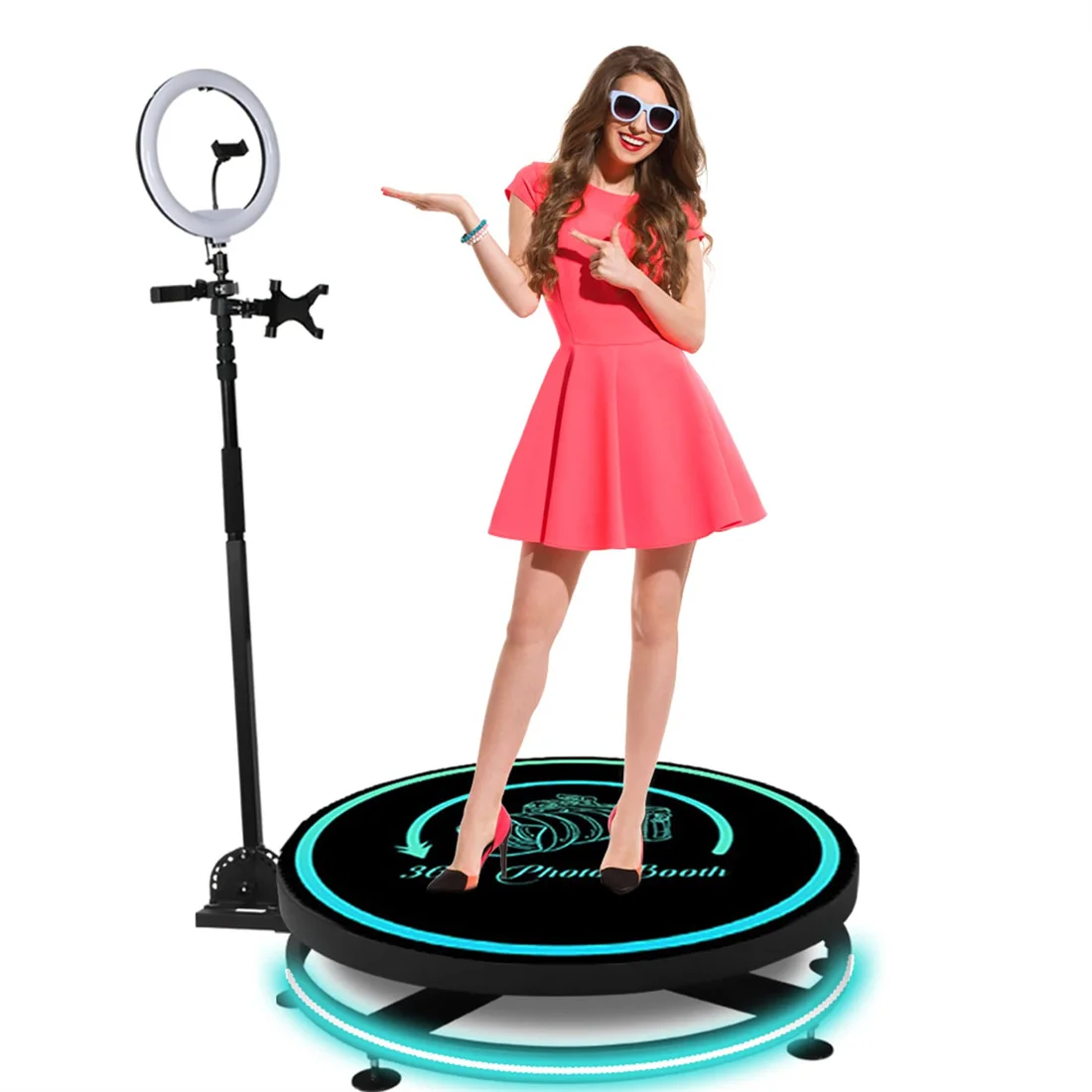 360 Photo Booth Machine for Party Slow Motion Video Booths Selfie Platform Spinning Photobooth Camera Video Machine for Wedding