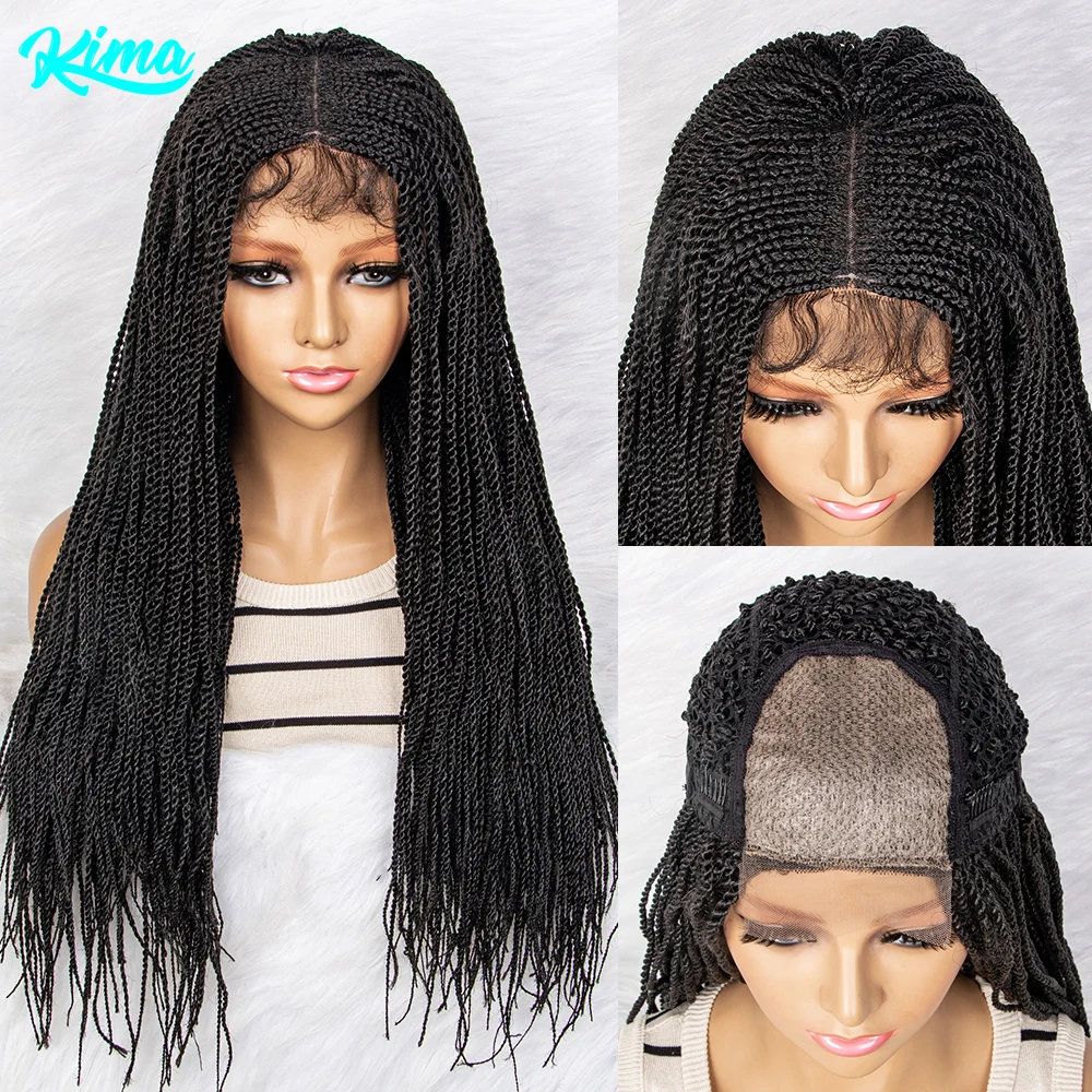 New 4x4 Lace Braided Wigs Synthetic Lace Front Wig Braid African With Baby Hair Braided Wigs 26 inches