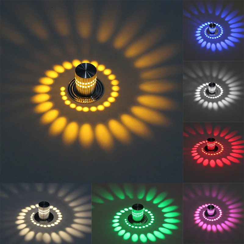 

Modern LED 220V Spiral Hole Ceiling Light 3W For Art Gallery KTV Bedroom Corridor Ambient Light RGB Remote Contro