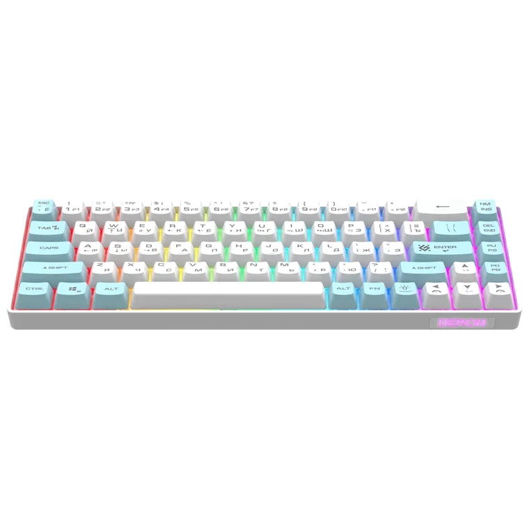 Клавиатура Defender Deron GK-098 USB белый/голубой тип подключения: беспроводная интерфейс:
