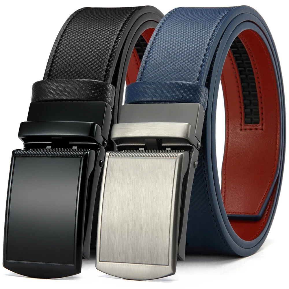 DOOPAI Men Leather Belt Metal Automatic Buckle Brand High Quality Leather  Belt with Buckle Formal Wear Adjustable Belt Men