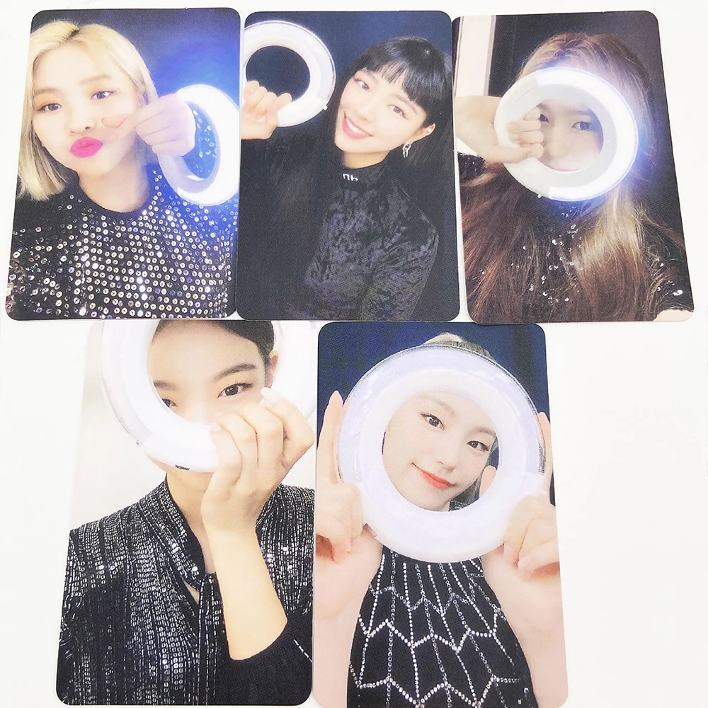 5 шт./набор KPOP ITZY кольцо света для селфи фотокарты Двусторонняя светильник Кая