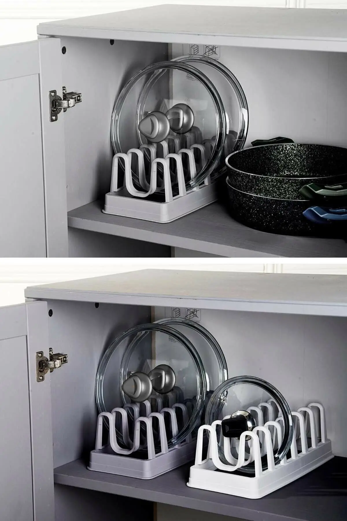 

Kitchen Organizer Pot Lid Rack Stainless Steel Spoon Holder Pot Lid Shelf Cooking Dish Rack Pan Cover Stand Kitchen Accessories