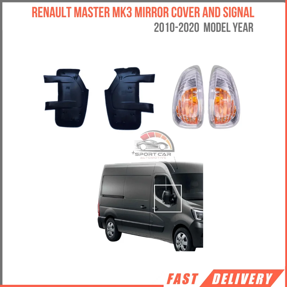 

FOR RENAULT MASTER MK3 2010-2020 MIRROR COVER AND SIGNAL RIGHT LEFT OPEL MOVANO 4 PCS SET OEM 963016903R 963021976L