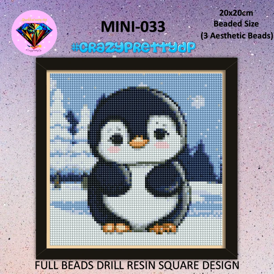 Сумасшедший 슬ydp MINI-033 ПЭТ СЕРИИ 20 см x алмазная живопись КВАДРАТНАЯ смола Мягкий