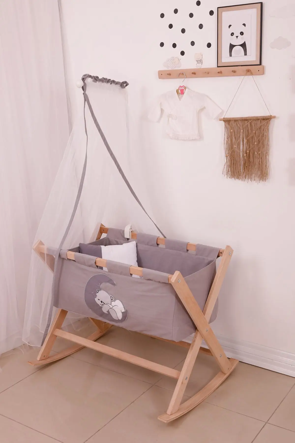 

Baby Basket Cradle With Beds Kids Children Home Decor Furniture Modern Minimalist Design Natural Wooden Cute