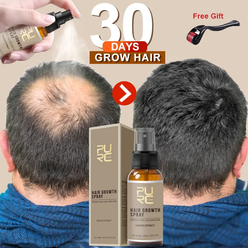 PURC Hair Growth Oil 30ml Herbal Spray Anti Hair Loss Fast Growing Hair Care Scalp Treatment Hair Growth Products for Men Women