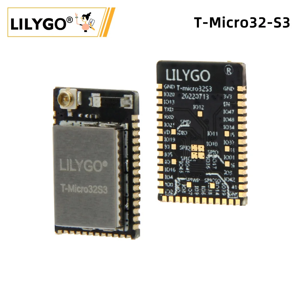 

LILYGO® T-Micro32-S3 ESP32-S3 Development Board ESP32-S3FH4R2 ESP32 Module WiFi Bluetooth 5.0 4MB Flash 2MB PSRAM