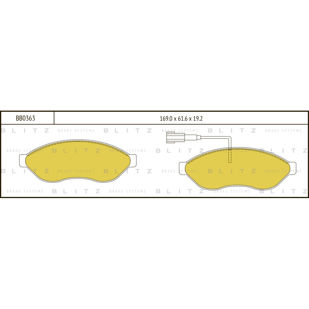 Колодки тормозные дисковые передние CITROEN Jumper 06- FIAT Ducato PEUGEOT Boxer BLITZ BB0363 Передние