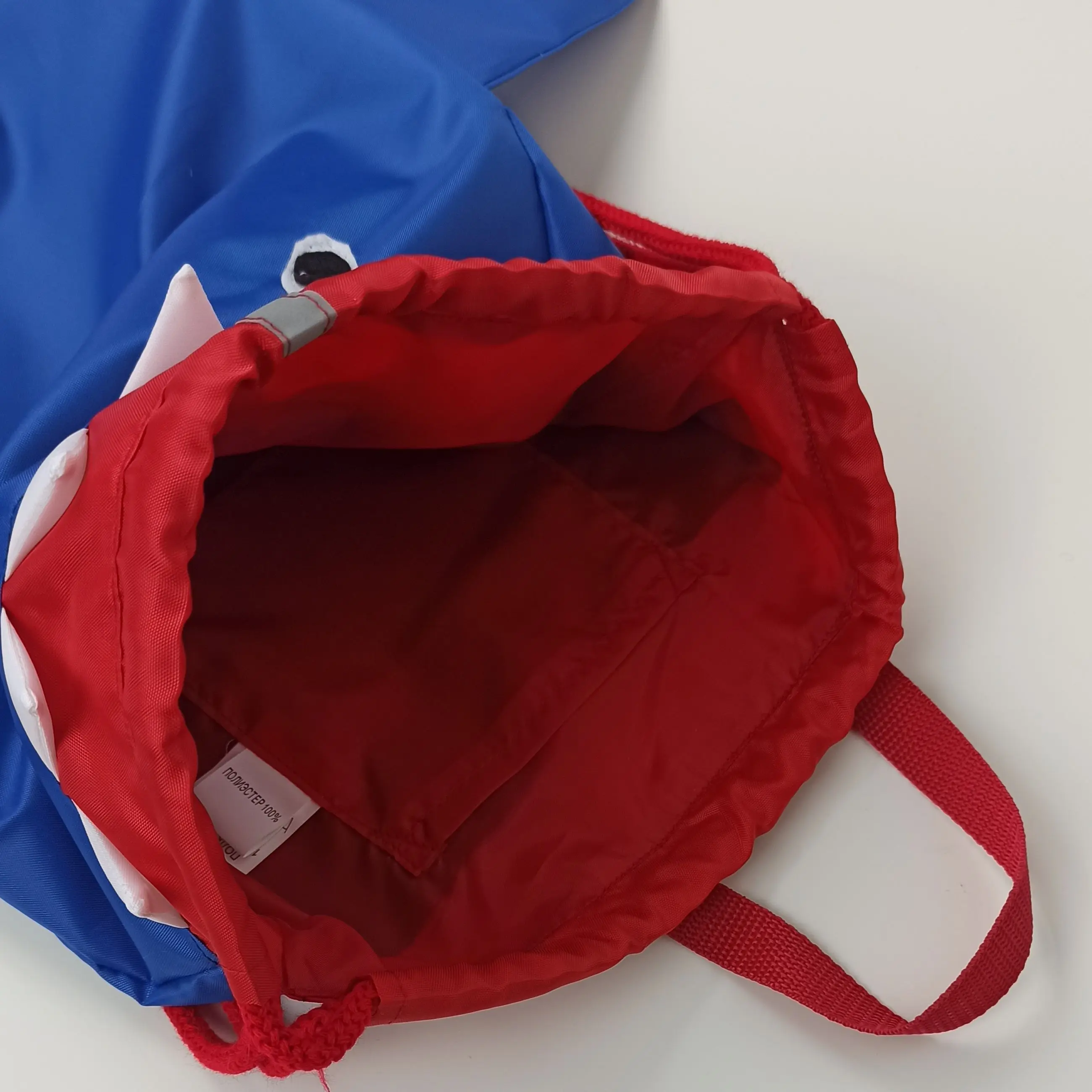 Мешок для сменной обуви сумка игрушек детский рюкзак ручной работы синяя Акула |