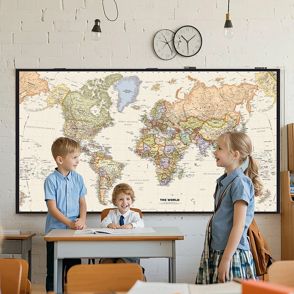 

Виниловая карта мира для стен 150x225 см