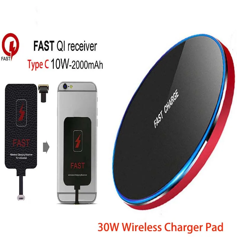 

Fast Wireless Charging Station Qi Receiver Adapter Coil Kit for iPhone 5 5s 6 6s 7 7plus 8 Type-C Wireless Charger for Samsung