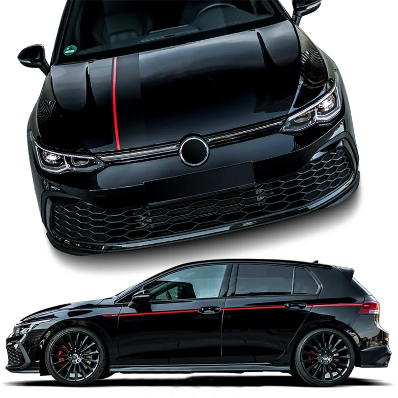 Модифицированная автомобильная гоночная голова капот и талия линия наклейка