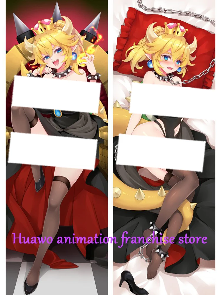 Подушка Двухсторонняя наволочка с рисунком в стиле аниме Dakimakura Bowsette обнимающая