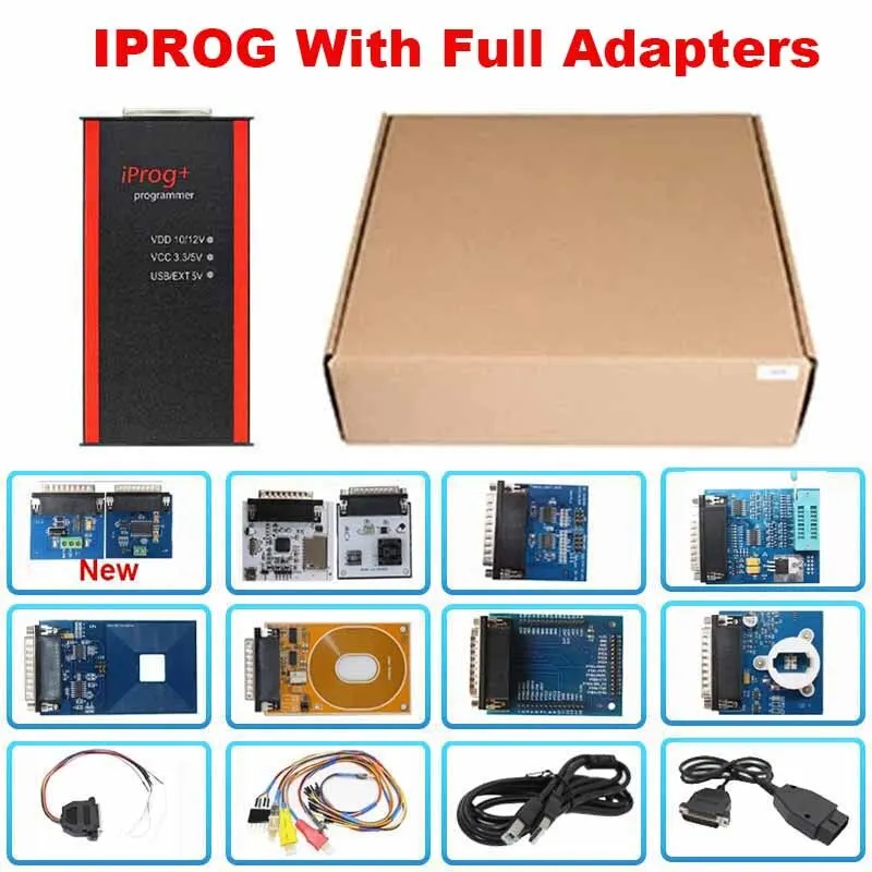 

НОВЫЙ Iprog Pro Full V89 с адаптерами 7/11, поддержка Eeprom IMMO/KM/радио/подушки безопасности, сброс приборной панели IPROG + V87, инструмент для программатора ключей ЭБУ