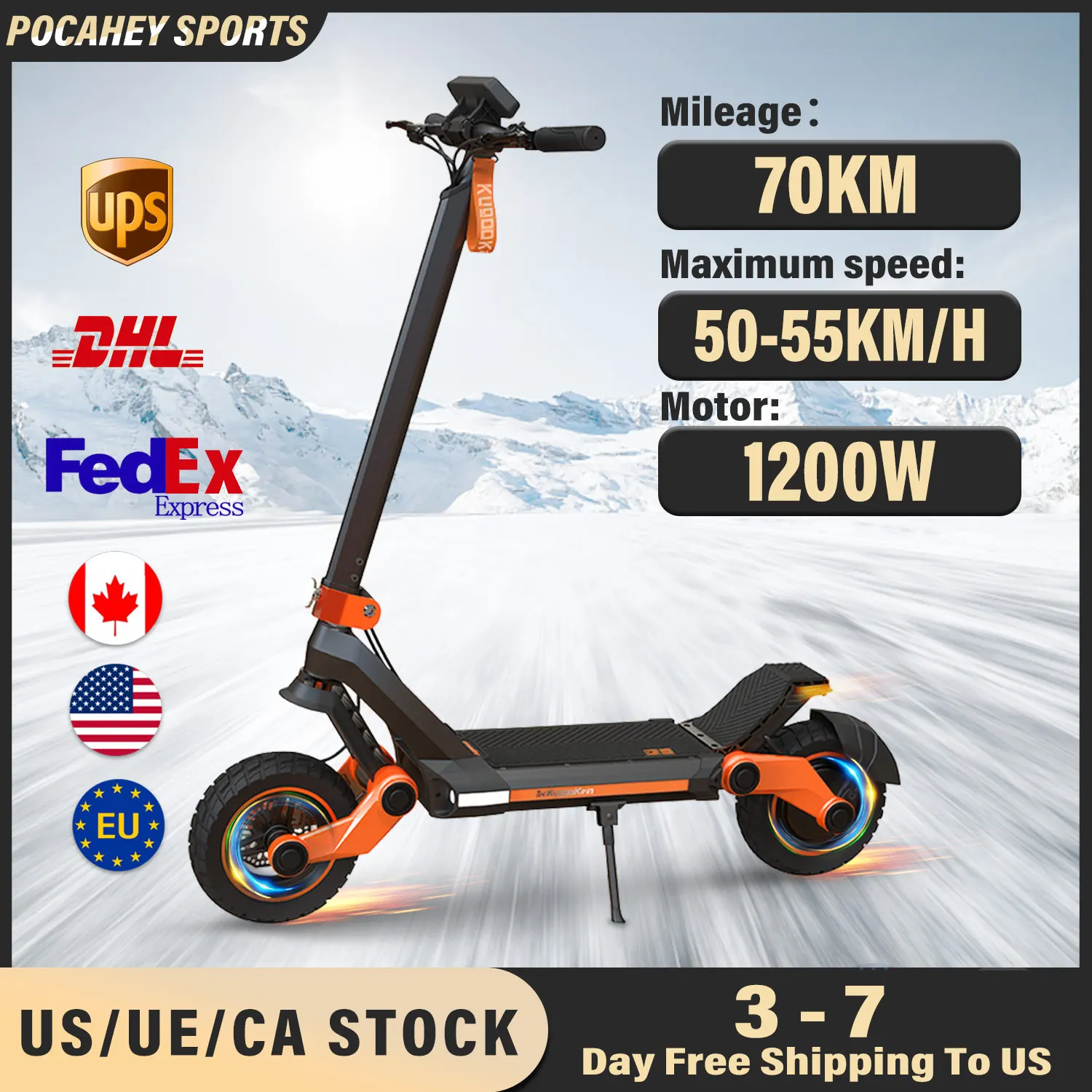 

G3 1200W Electric Scooter 52V 18AH 50KM/H Max Speed 70km Range 10.5inch Off Road Tires EScooter Foldable Adults Electric Scooter