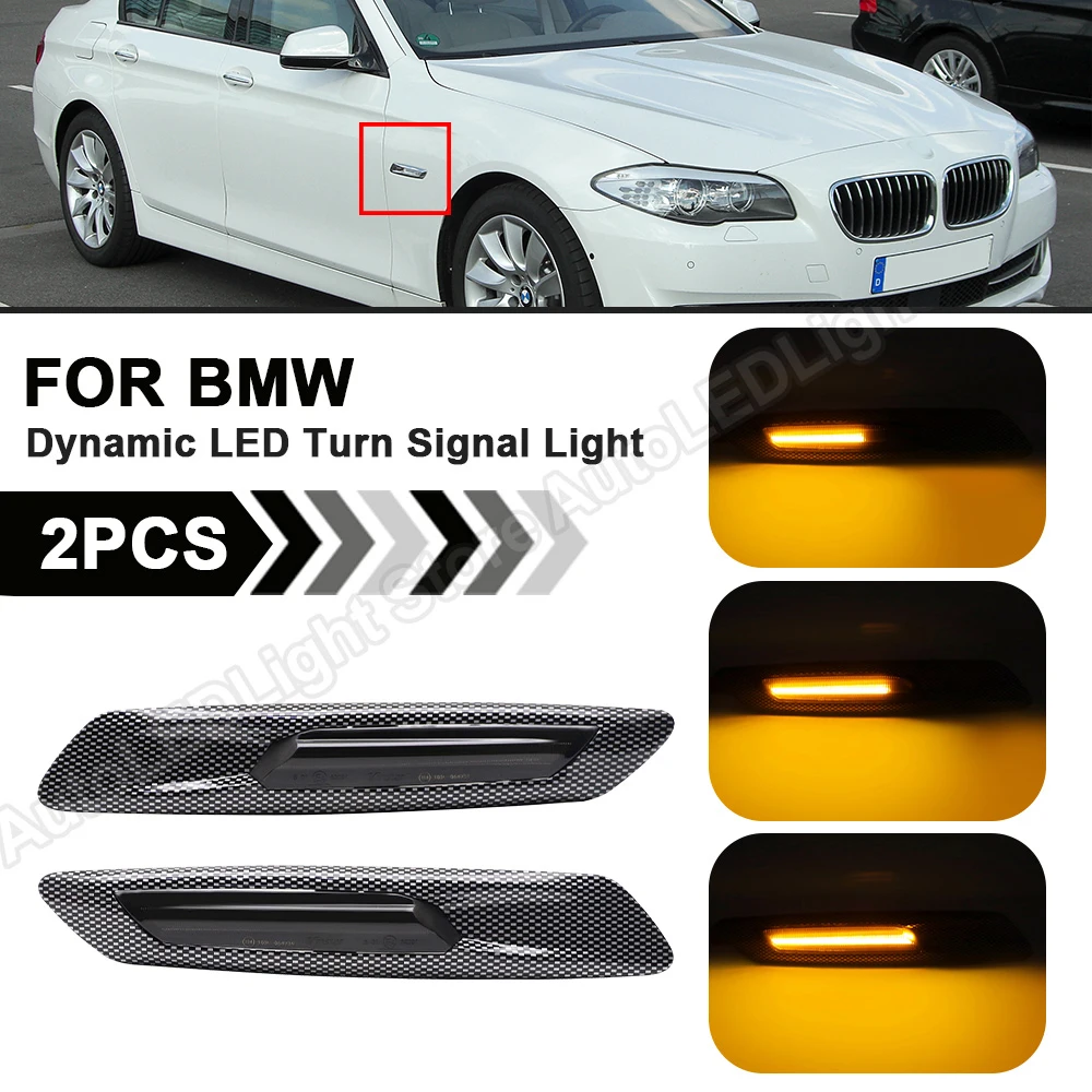 

For BMW 5-Series F10 F11 528i 528iX 535i 535iX 550i 550iX Sequential Indicator Lamps Dynamic LED Turn Signal Side Marker Lights