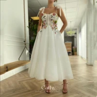 cathy sweetie flower knee prom dress handmade evening dress with butterfly spaghetti straps vestidos de noche fairy party dress