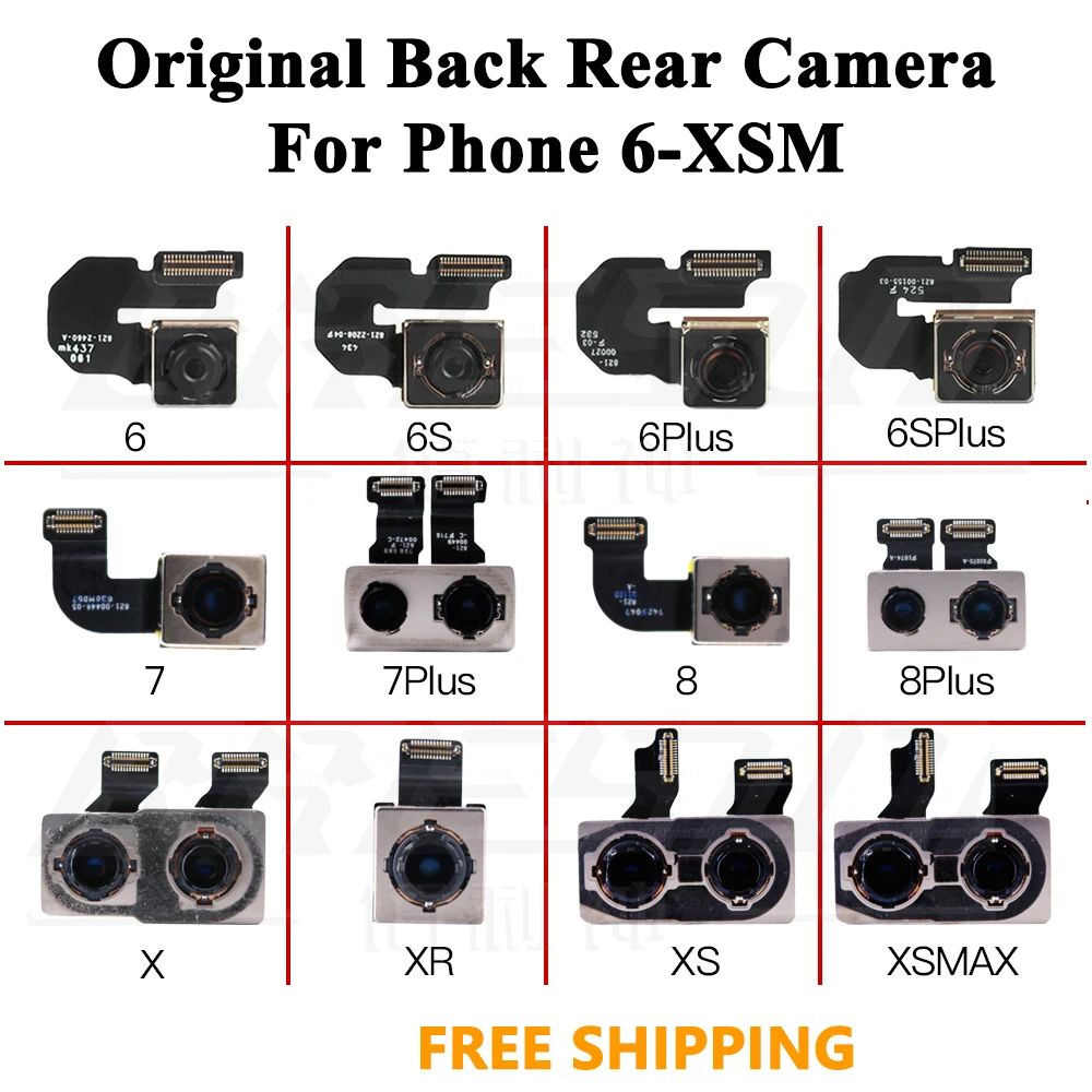 

Original Rear Back Camera For iPhone 6 6s 7 8 Plus X Large Rear Camera Flex Cable Phone Repair Parts Main Lens Flex Cable Camera