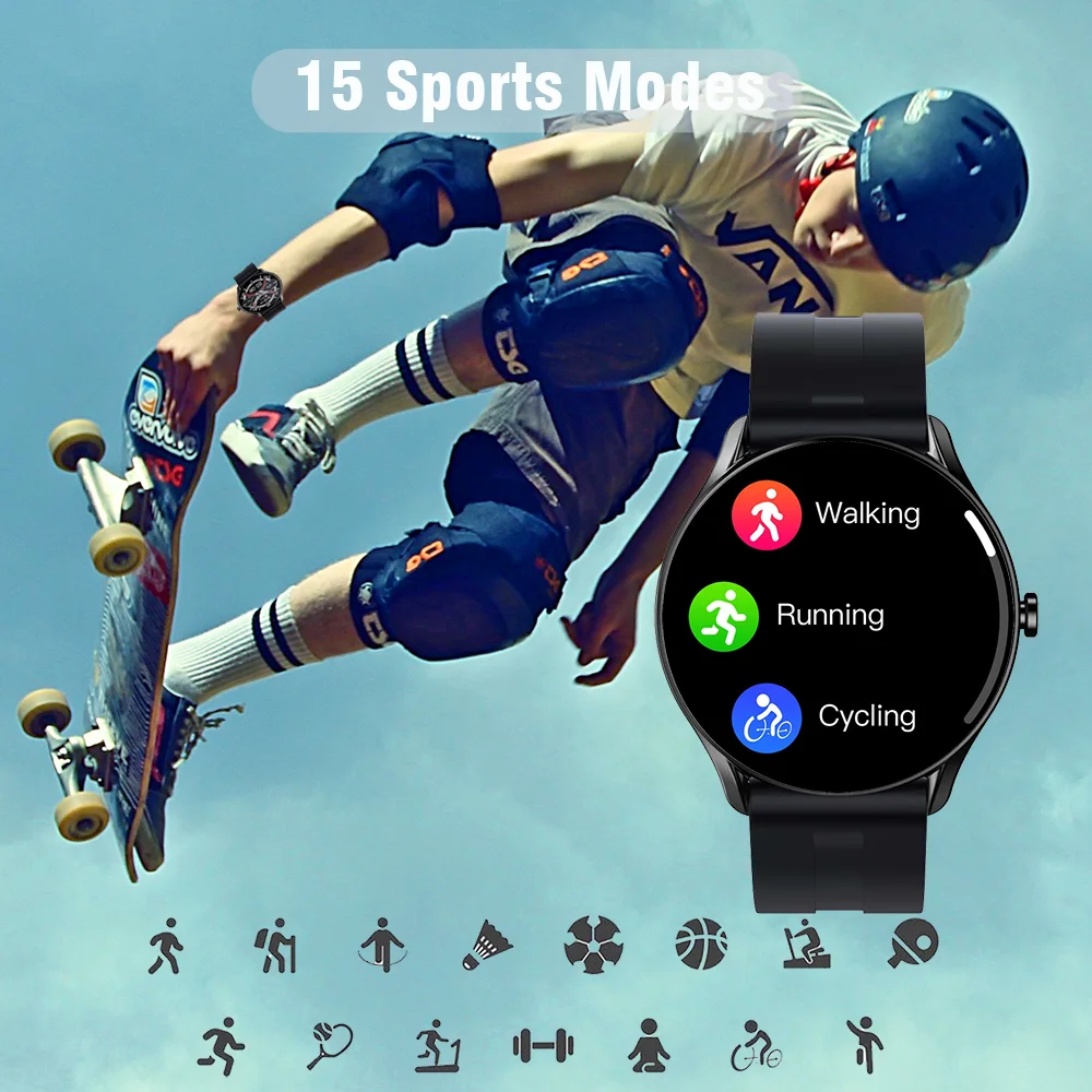 SENBONO New MAX9 Smart Watch Men 1.32 inch Full Touch Screen Sport Fitness IP68 Waterproof Smartwatch Men Women for Android IOS