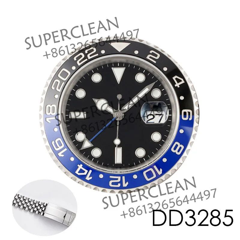 

Полный комплект часов CLEAN Factory, модель 904L, Юбилейный браслет, синий/черный керамический механизм DD3285 CHS для сборки GMT 126710BLNR