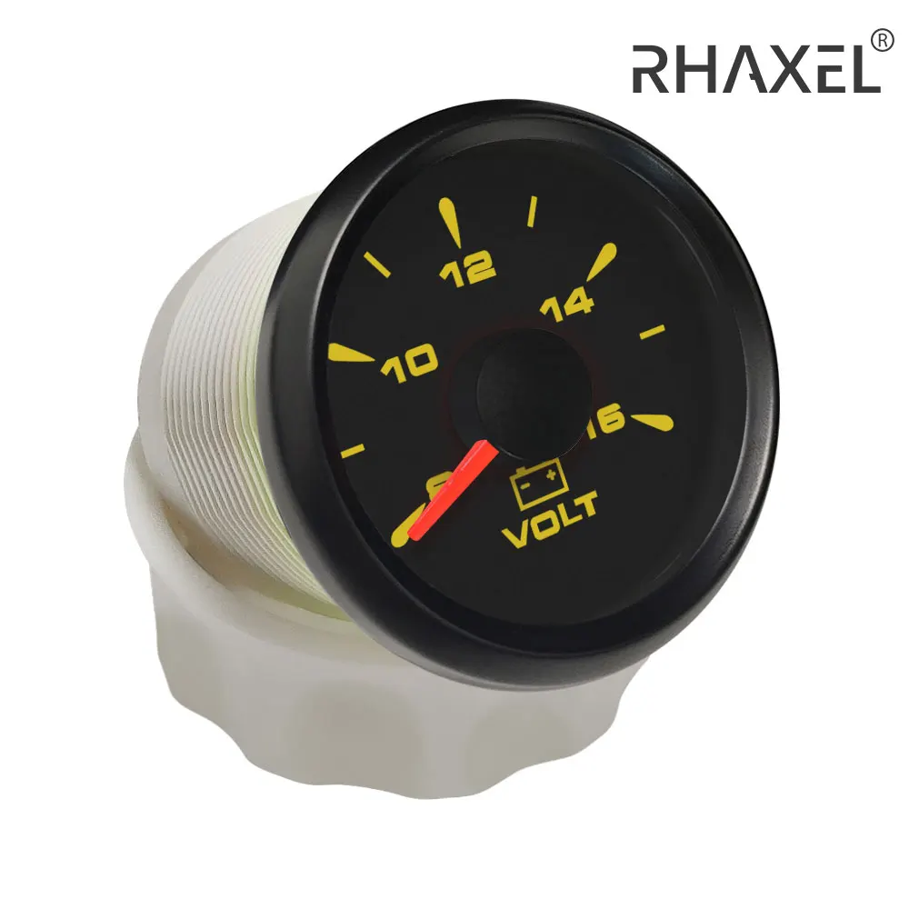 

RHAXEL 52mm Voltmeter Volt Gauge Meter 12V 24V for Auto Car Boat Vessel with 8 Colors Backlights
