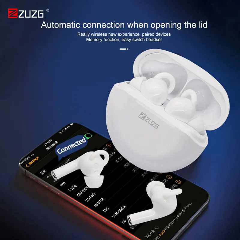 

TWS-наушники ZUZG с поддержкой bluetooth и микрофоном