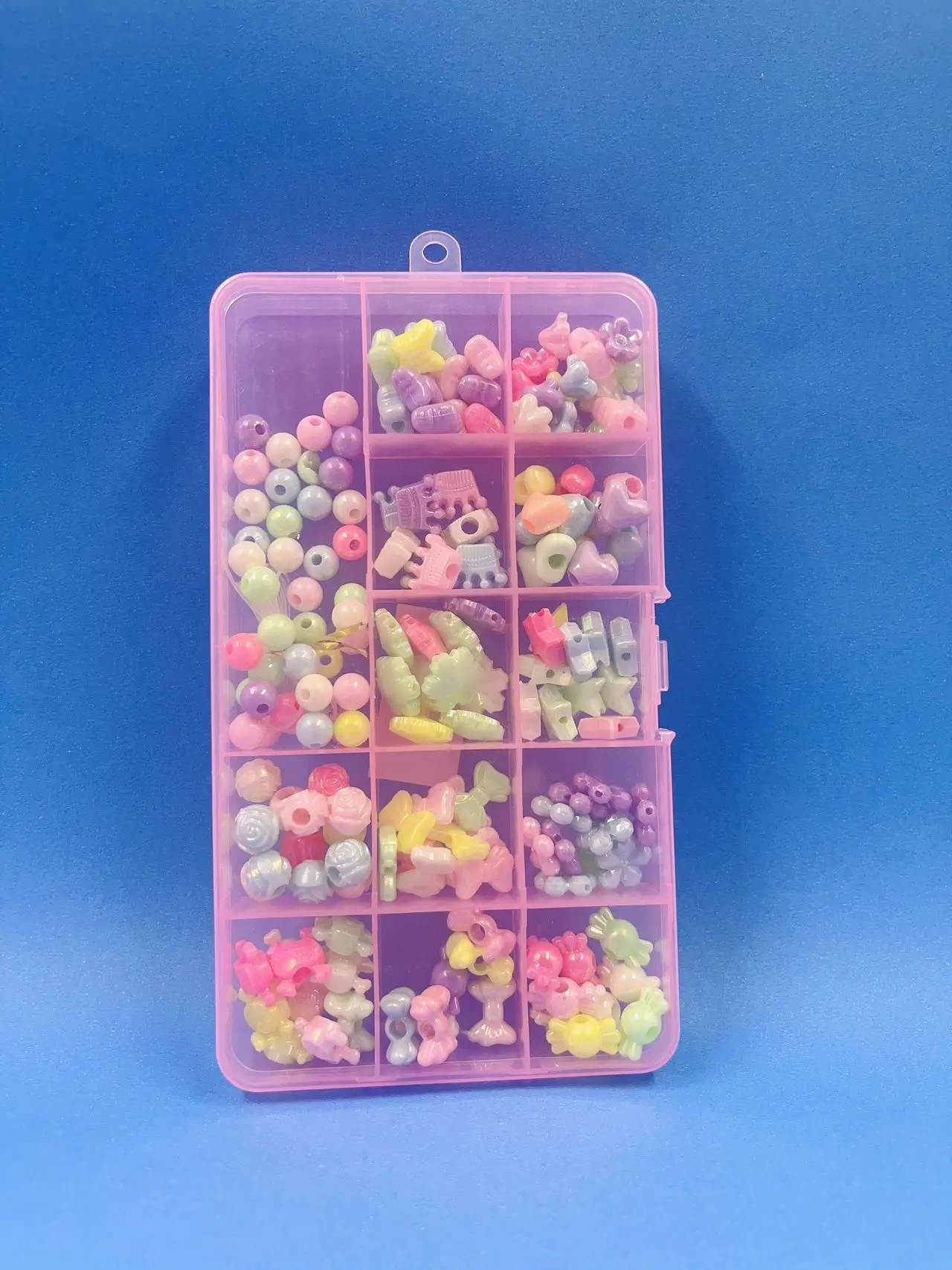 

Conjunto de acessórios de joias faça você mesmo com design de miçangas coloridas aleatórias 1 caixa TLQ10253-7 113g