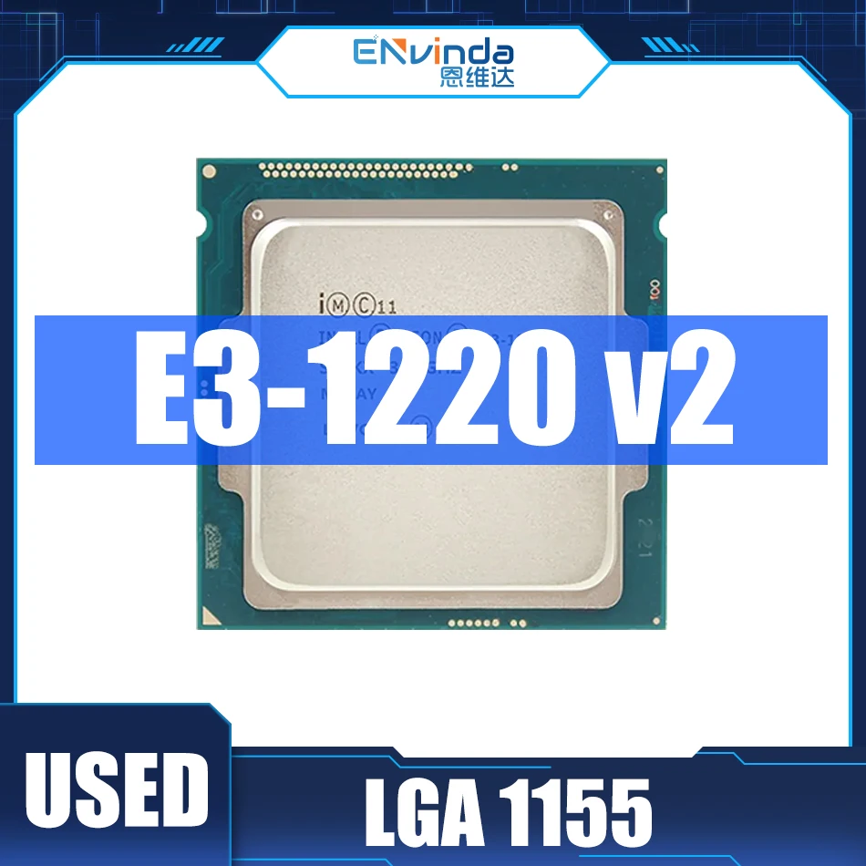 Used Original Intel Xeon E3 1220v2 Processor E3-1220 v2 3.1 GHz Quad-Core CPU  8M 69W LGA 1155 Xeon V2 Support B75 Motherboard