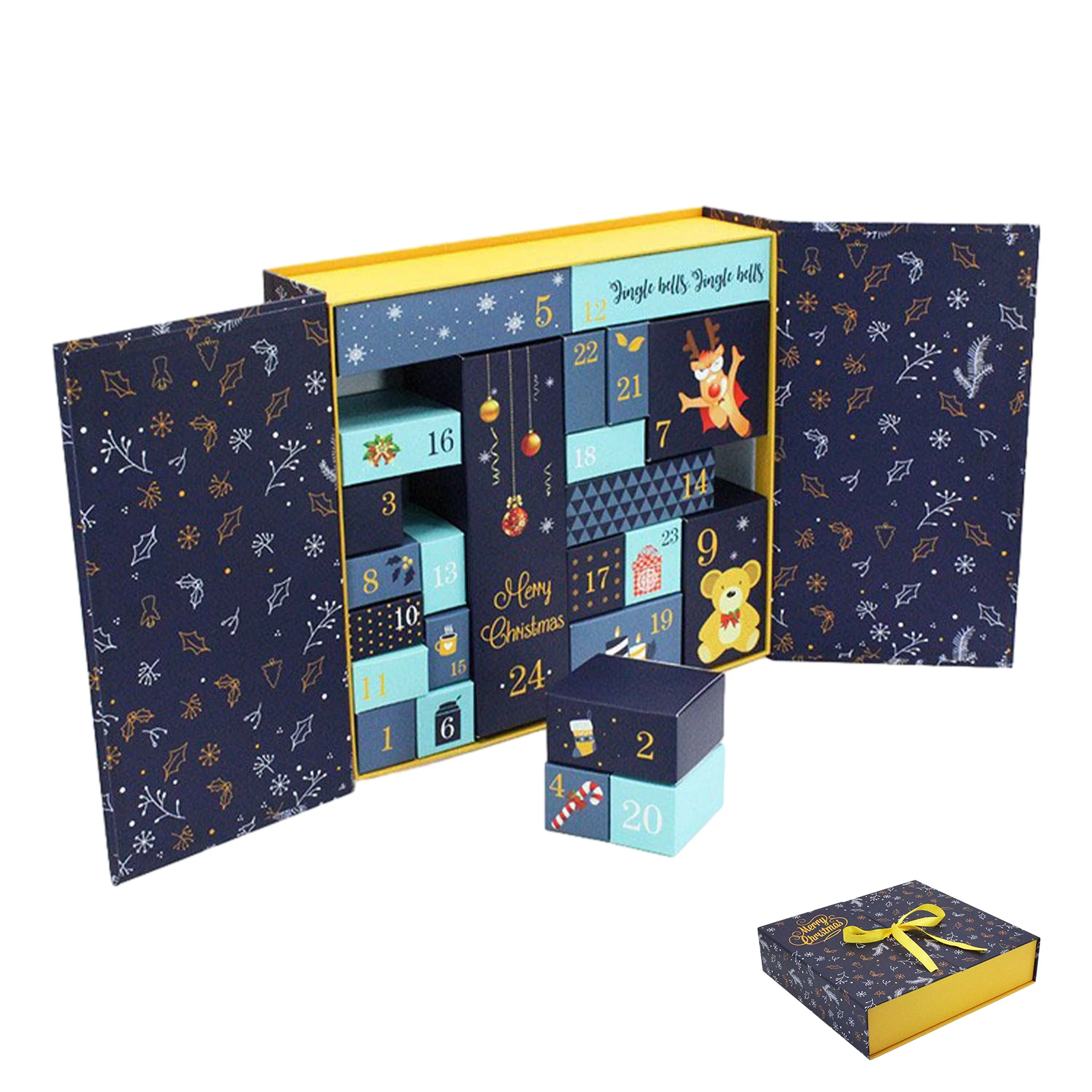 

Christmas Advent Calendar Boxes 24 Days Countdown Calendar Gift Wrap Display Case Christmas Countdown Gift Box For Kids Gifts