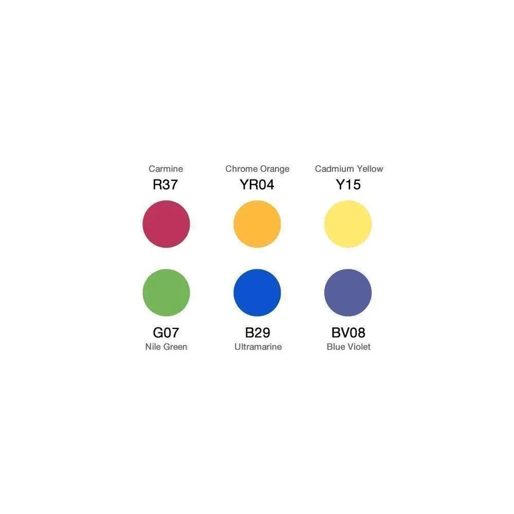 Set of markers on alcohol base Copic Ciao starter 6 colors | Art Markers