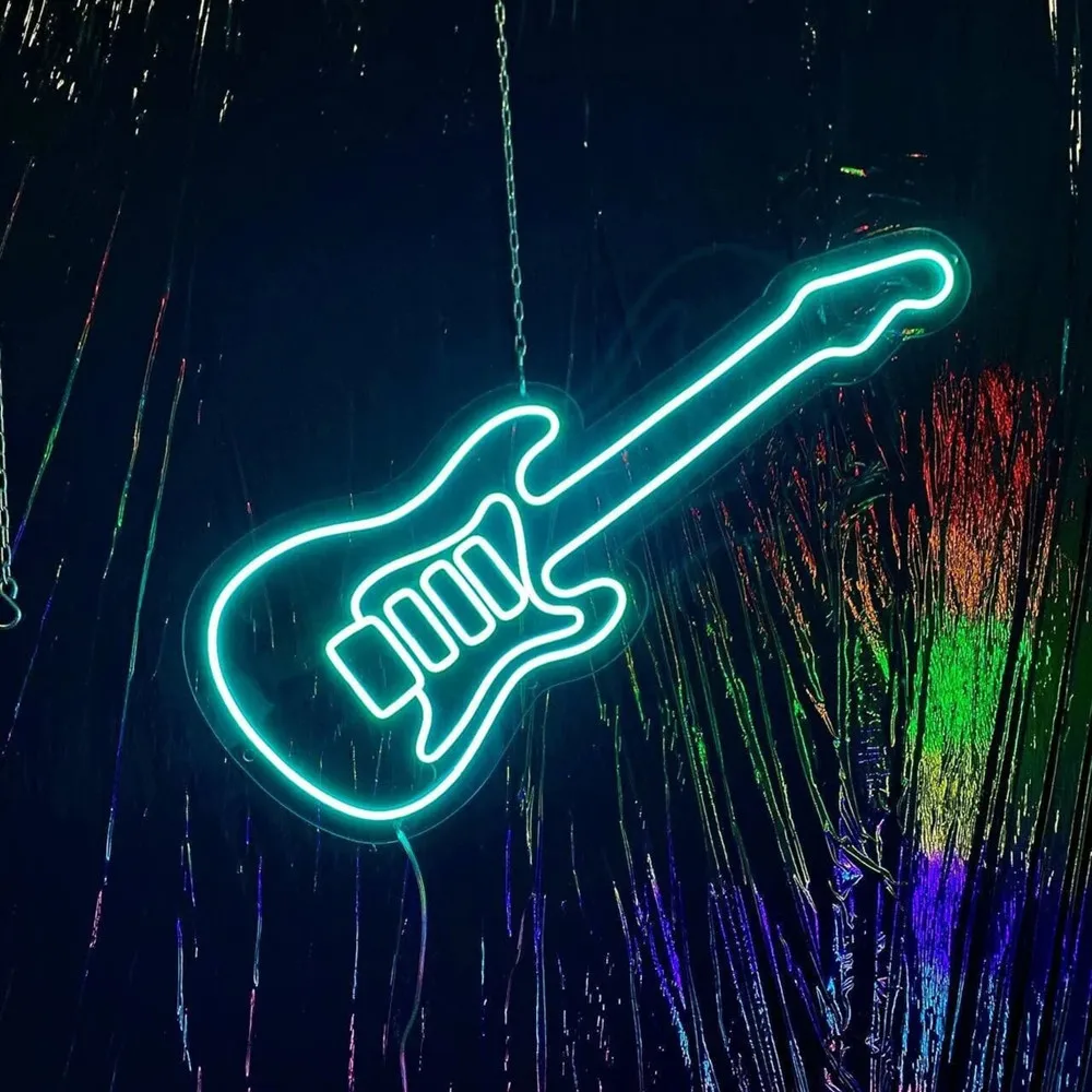 Guitar Neon Sign - Electric Guitar, Guitar Gifts, Bedroom Neon Sign, LED Neon Sign, Music Lover Gift, Guitarist Gifts