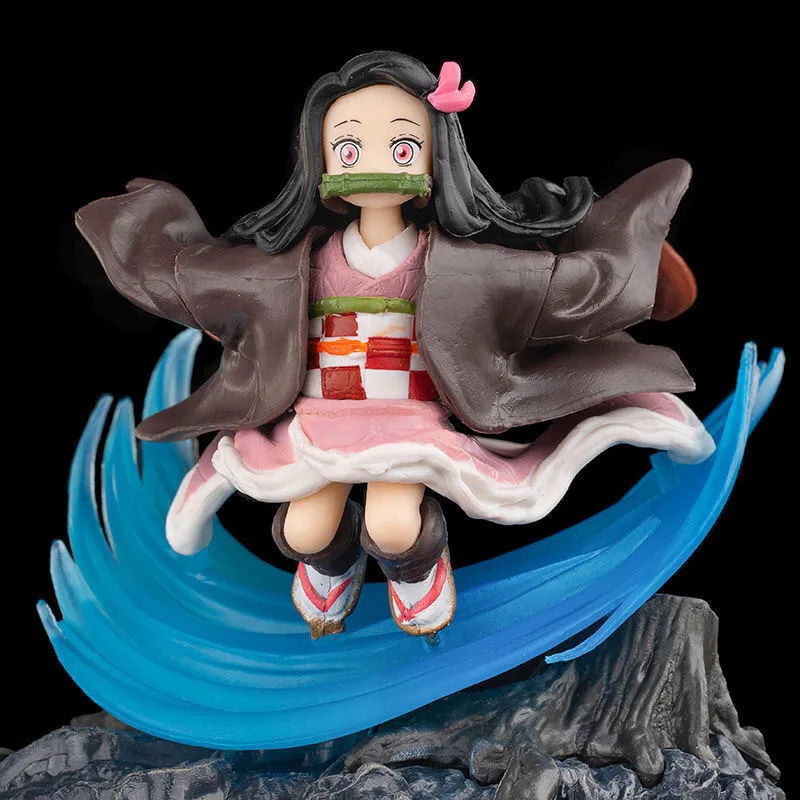 

12cm Anime Demon Slayer Runing Nezuko Figure Toys Tanjirou Zenitsu Inosuke Desktop Ornament Anime Lovers Collection Gift