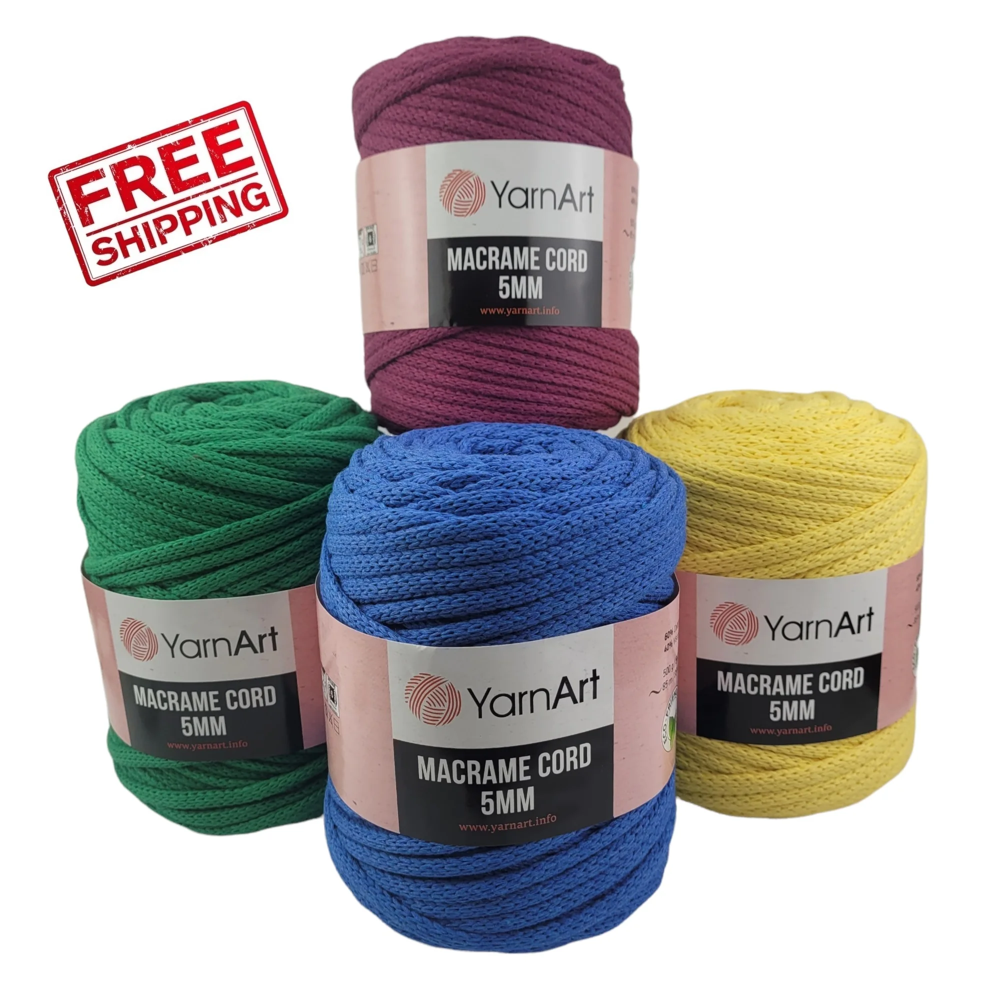 

Yarnart Macrame CORD 5mm 500gr 85mt Cotton Hand Knitting Crochet Yarn String Thread Rope Home Wedding Accessories Dreamcatcher