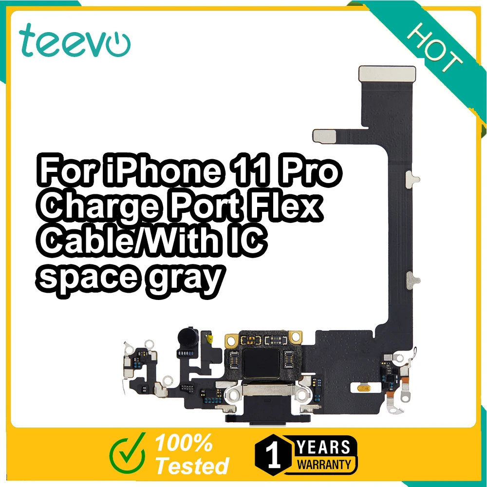 Teeve телефон гибкий кабель iPhone 11 Pro зарядный порт кабель/с IC space серый