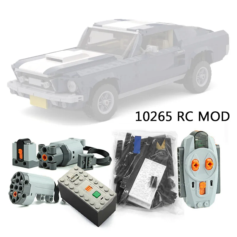 NEW Technical Modified Remote Control Electric 21047 Fords Mustang Racing Sets Building Blocks Toy Fit For MOC 10265