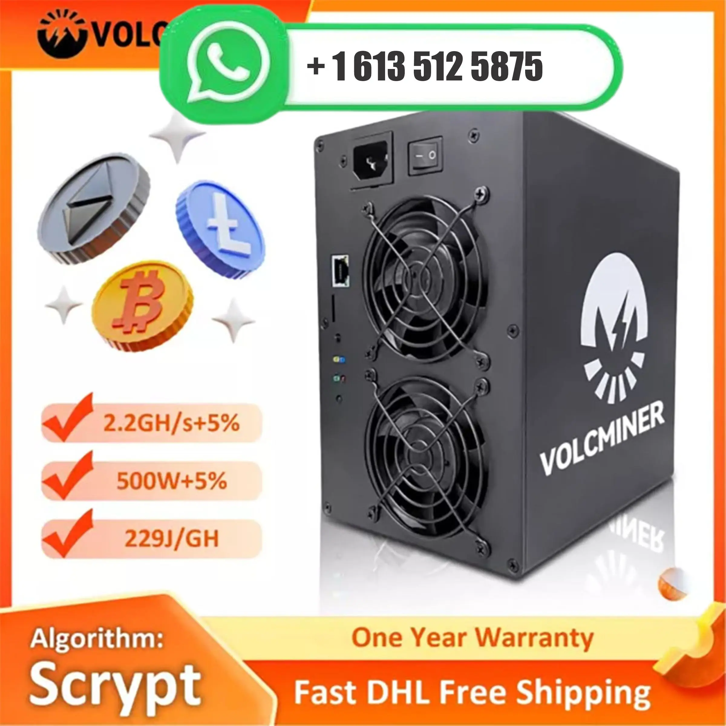 Суперпредложение JY: Купи 2, получи 1 бесплатно! Новый VolcMiner D1 Mini Pre 2.2Ghs 500W для майнинга LTC и Doge Coin с блоком питания. (art.: 3920db63da8a7) - 3920db63da8a7