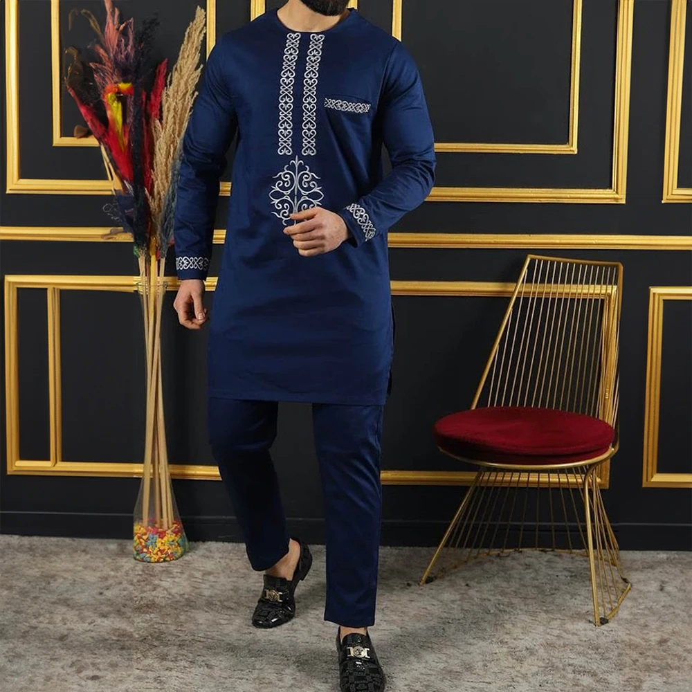 

2023 Summer African Men's Suit Dashiki Short-sleeved Printed Shirt && Pants 2-Piece Short Suit Party Fashion Business Shorts Sui