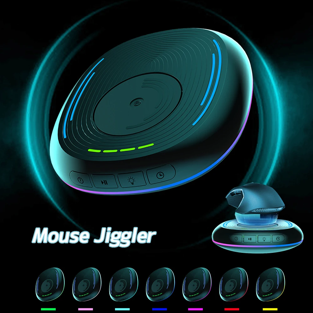 

Jiggler Undetectable Mouse Mover Device with Timer Switch RGB Breathing Light Wiggler for Prevent Computer Laptop Screen Sleep