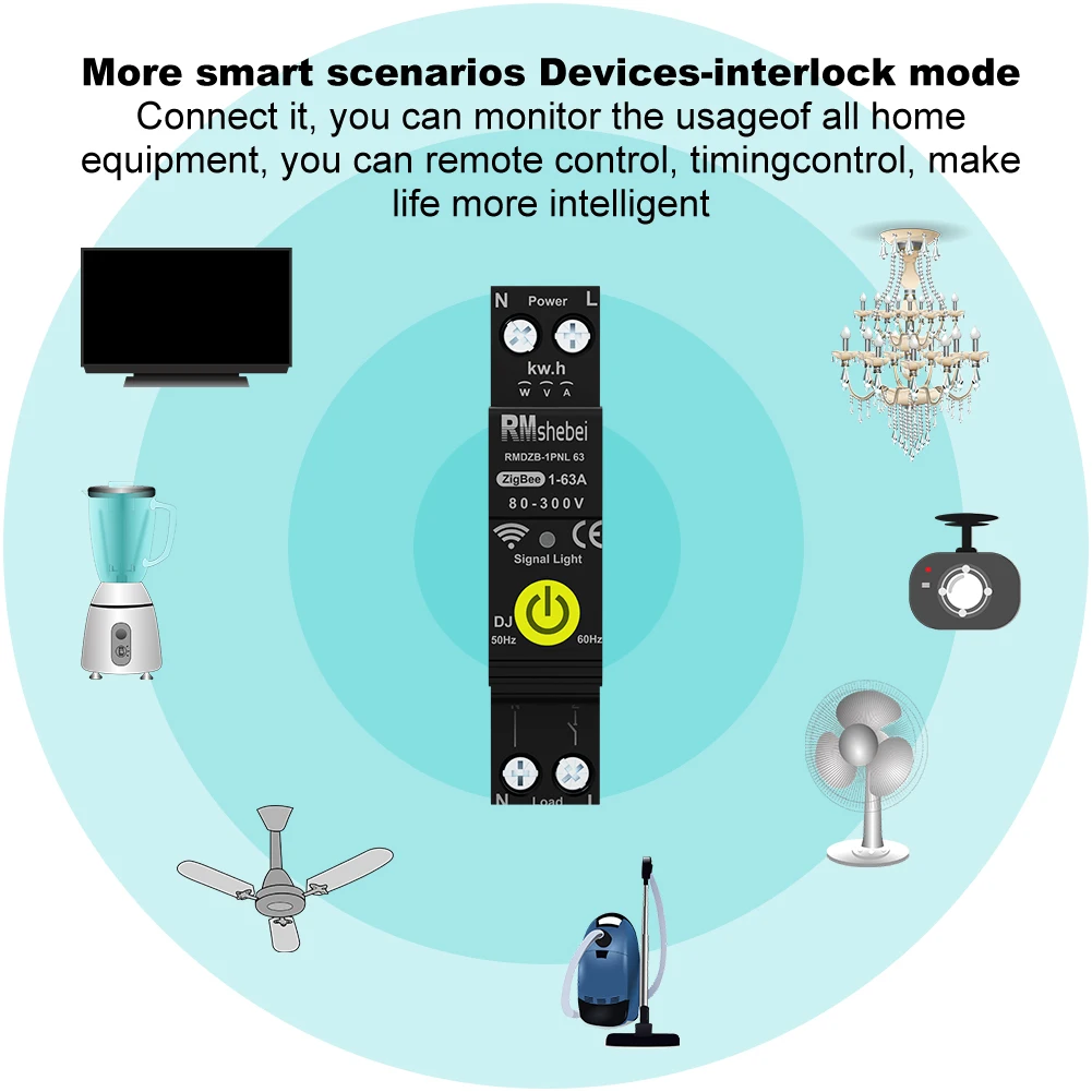 RMshebei Zigbee система умного дома 1P 63A Автоматический выключатель таймеры