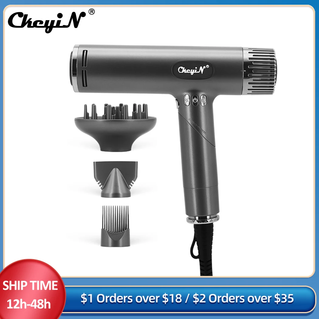 

CkeyiN Professional Hair Dryer Machine 110000RPM Brushless Negative Ions Blow Dryer Super Powerful Wind Lownoise Salon HairDryer