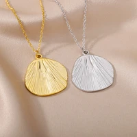 matte shell pendant necklace for women teens stainless steel gold color insect bee disc choker necklaces holiday jewelry friend