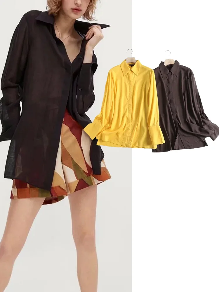 

KLKXMYT Women Shirt Blouse 2022 Traf Autumn Casual Cotton Linen Vintage Shirts Woman Tops Fashion Long Sleeve Blouses Female