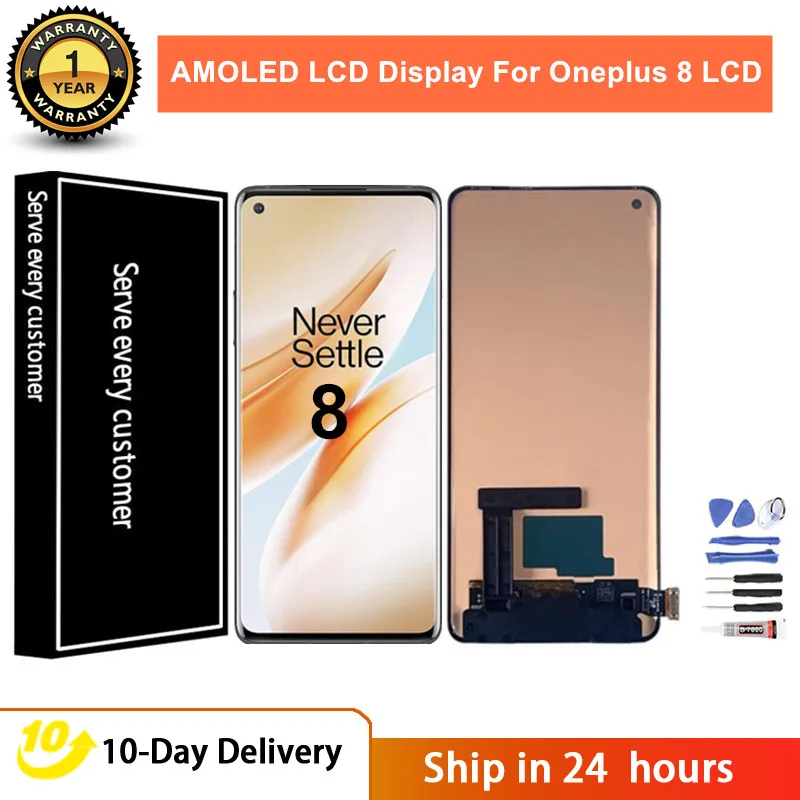 Original100% Tested AAA AMOLED LCD Display For Oneplus 8 LCD Display Touch Screen Digitizer Assemble For One Plus 8 LCD Display