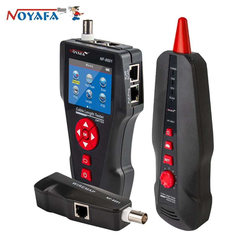 Устройство для диагностики сети NOYAFA, тестер с портом POE/PING, тестер кабеля Ethernet LAN, RJ45 UTP STP, диагностика кабеля, устройство для отслеживания