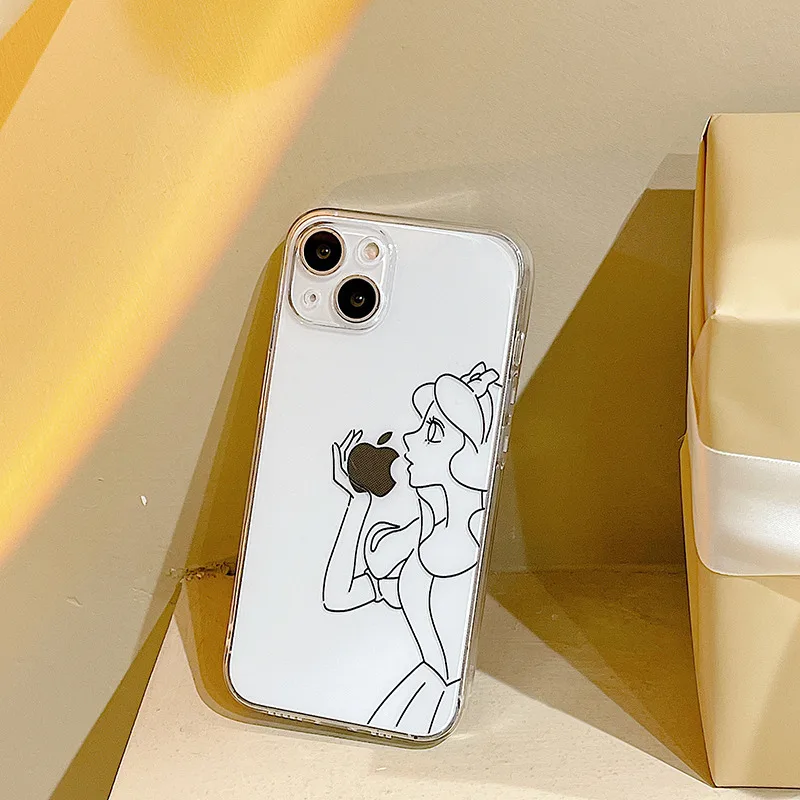 

For Iphone14pro Max Anti-Fall Phone Case Apple 14plus Rich Design Sense Of Princess Eat Apple All-Inclusive Protective Cover