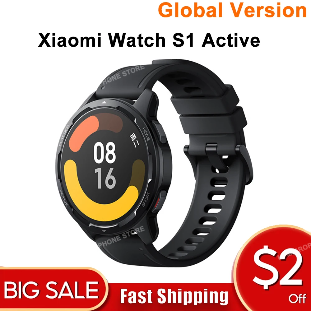 

Xiaomi Watch S1 Active Global Version 1.43" AMOLED Display Bluetooth Phone Calls GPS Mi Smartwatch Blood Oxygen 12 Days Battery